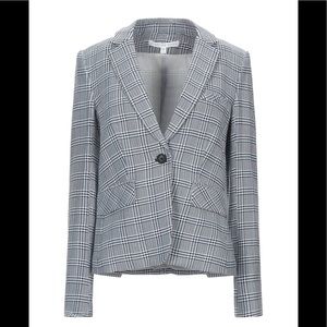 Veronica Beard Leo Dark Blue Plaid Jacket 8